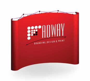 Curved Fabric Banner Wall With Wings